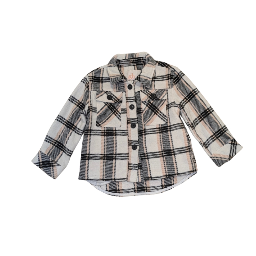 Flannel Plaid Button Down Long Sleeve Shirt Jacket Shacket